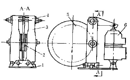 電力液壓制動臂型盤式制動器(II型)示意圖
